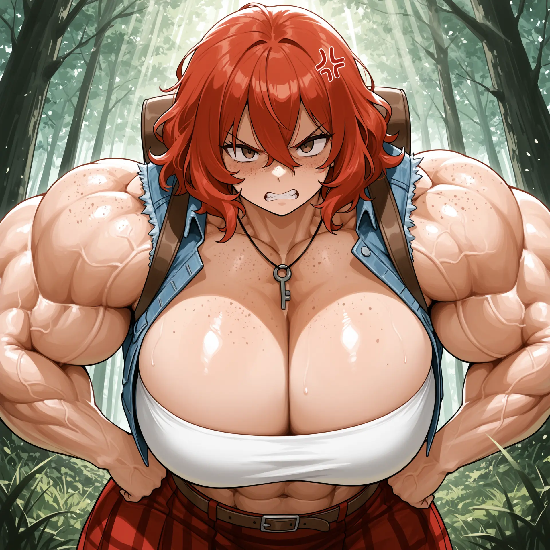 Image: Amy is angry, hands on hips, shaded face, clenched teeth, actually scary