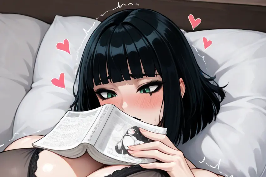 Melanie reading a comic